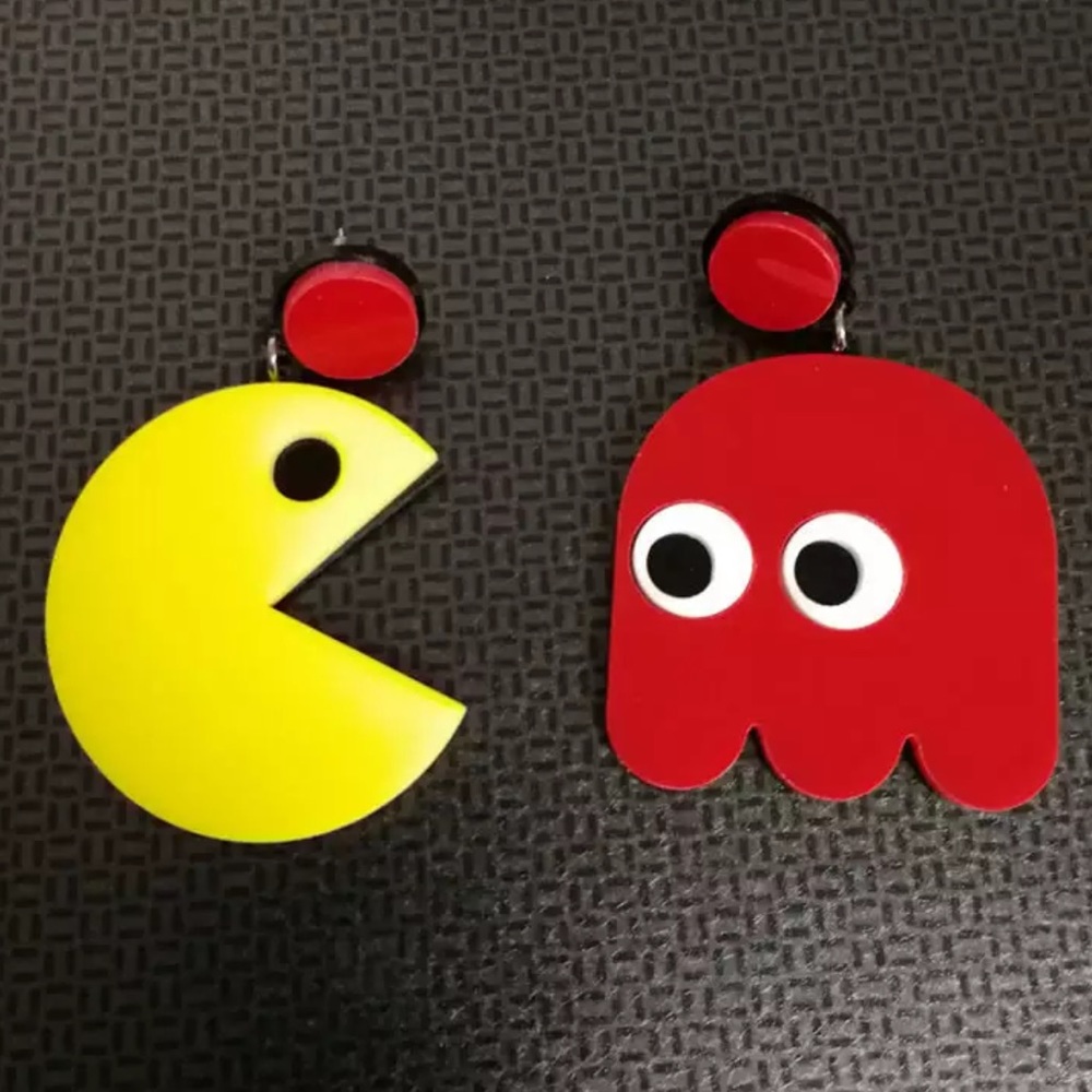 Huge Pacman Earrings - Picture 2 of 2